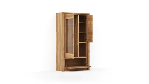 Vitrine Farmingdale - Eiche massiv, natur geölt