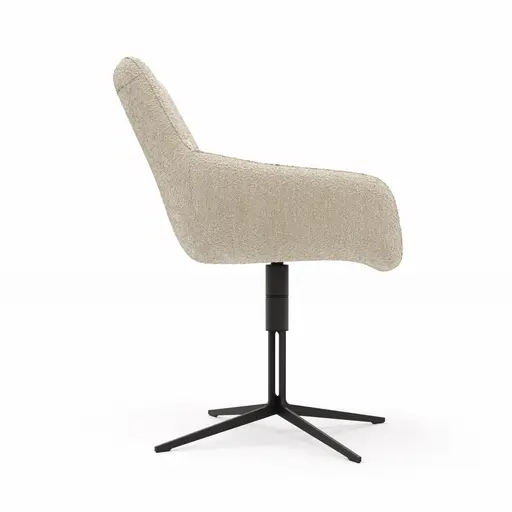 Armlehnstuhl Maluhia - drehbar, Stoff, Beige