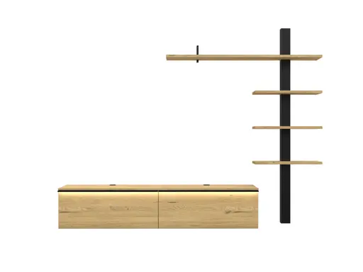 Hängeelement - mit Beleuchtung, B ca. 174 cm, Gustavson Oak Nachbildung
