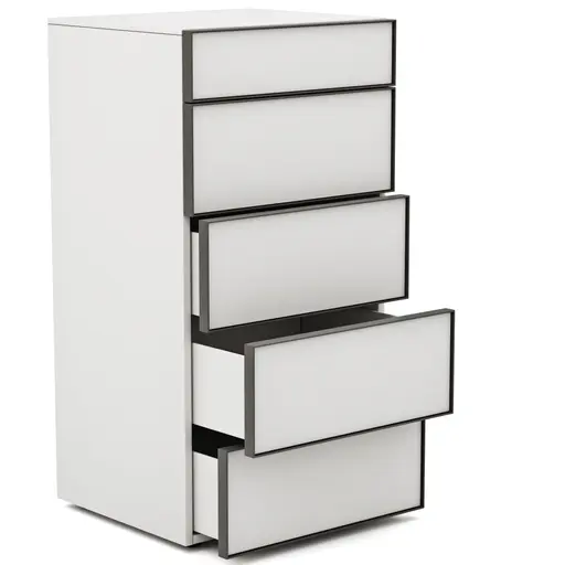 Kommode Loretto - BHT ca. 60x115x53 cm, Lack matt, Weiß