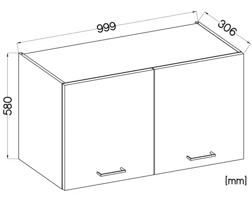 Hängeschrank- B ca. 100 cm, Weiß, Matt