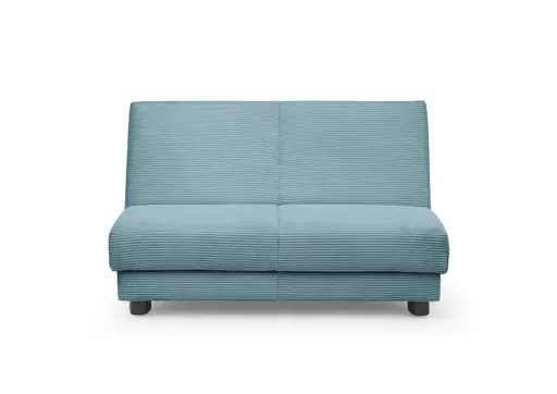  Schlafsofa EASY Optik A - 2-Sitzer ohne Armlehne, 140 cm inkl. Schlaffunktion, Cord, Türkis