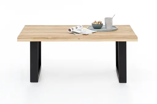 Couchtisch - LB ca. 110x70 cm, Eiche massiv geölt, Schwarz