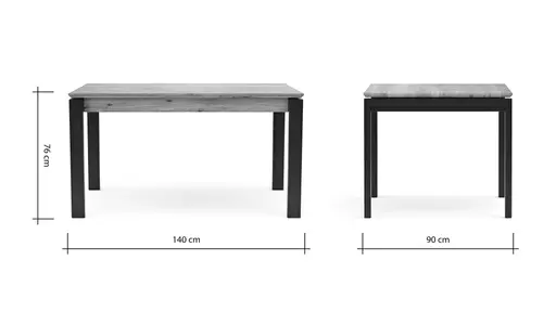 Esstisch Farmingdale - ausziehbar, LB ca. 140x90 cm, Eiche massiv, natur geölt
