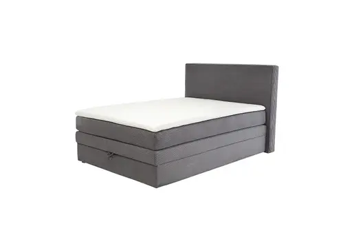 Boxspringbett JANETT- Liegefläche ca. 140x200 cm, Stoff, Grau