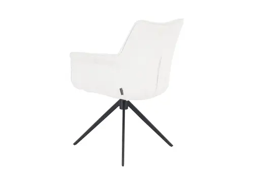 Armlehnstuhl MAIKE - drehbar, Stoff, Weiß