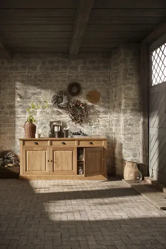 Sideboard Louisiana - Wildeiche teilmassiv, geölt