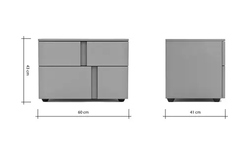 Nachttisch Loretto - Lack matt, Bordeaux