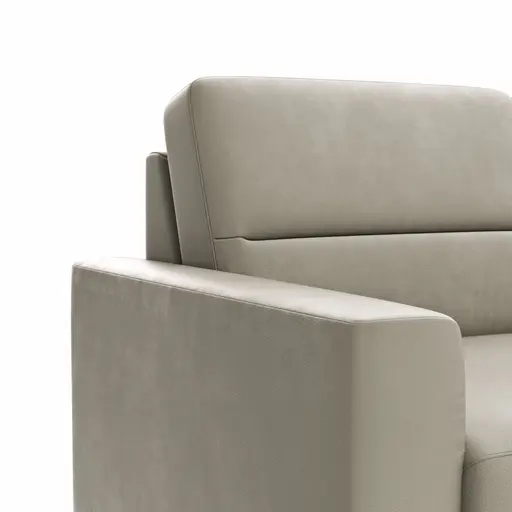 Ecksofa Merlos H. - 2,5-Sitzer mit Ecke rechts, Leder, Kreide