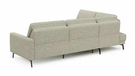 Ecksofa Valera - 3-Sitzer mit Ecke rechts inkl. Rückenlehne verstellbar, Stoff, Limone