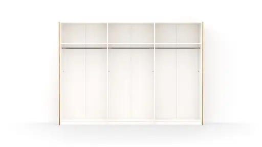 Schwebetürenschrank Colorado - B ca. 307 cm, Eichenfurnier mit Glas