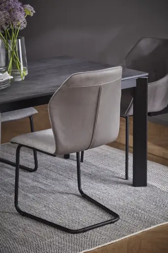 Freischwinger Pinto - Leder & Stoff, Grau