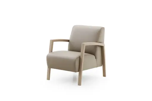 Einzelsessel Magali - Leder, Mocca