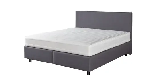 Boxspringbett Premium Line Simple - Liegefläche ca. 180x200 cm, Stoff, Dunkelgrau