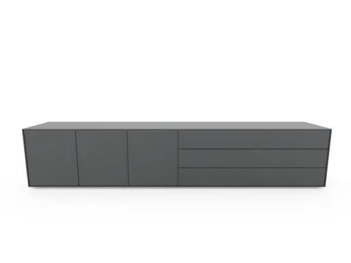 Lowboard Casello - BHT ca. 270x56x47 cm, Lack Matt, Anthrazit