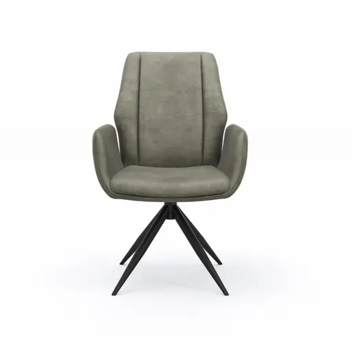 Armlehnstuhl Dalyan - drehbar, Stoff, Grau