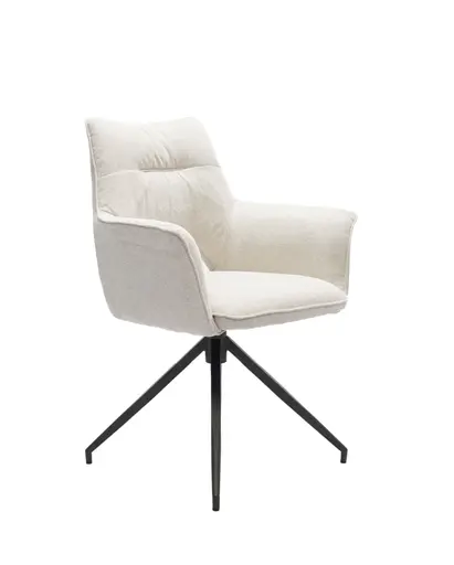 Armlehnstuhl MALEEN - drehbar, Stoff, Beige