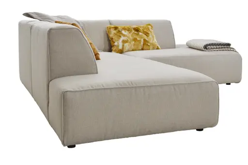 Ecksofa Elementos - Ecke links mit 2,5-Sitzer, Stoff, Natur