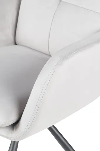 Armlehnstuhl - drehbar, Samtvelour, Hellgrau