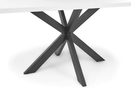 Esstisch - LB ca. 140x90 cm, Weiß, Schwarz