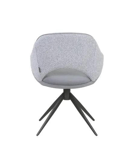 Stuhl MERIEM - drehbar, Stoff, Grau