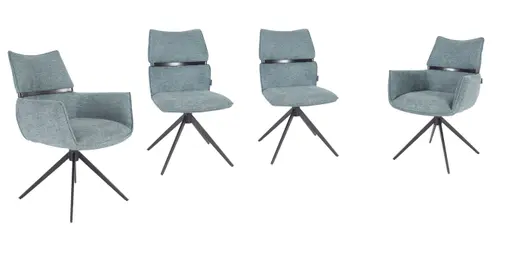 Armlehnstuhl MARJA - drehbar, Stoff, Türkis