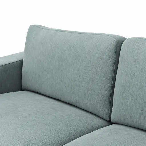 Ecksofa Juni - 2-Sitzer mit Longchair rechts, Stoff, Hellblau