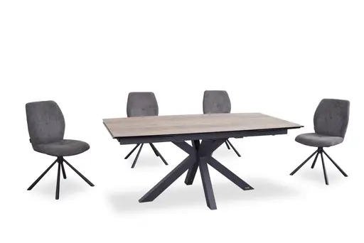 Stuhl MANOA - drehbar, Stoff, Dunkelgrau