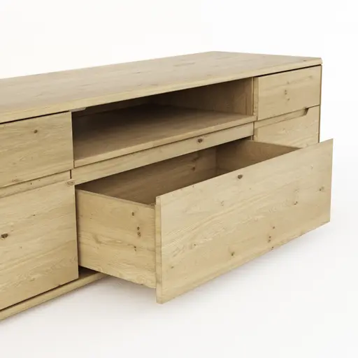 Wohnwand Amora - Wildeiche massiv bianco