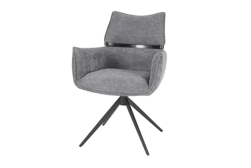 Armlehnstuhl MARJA - drehbar, Stoff, Grau