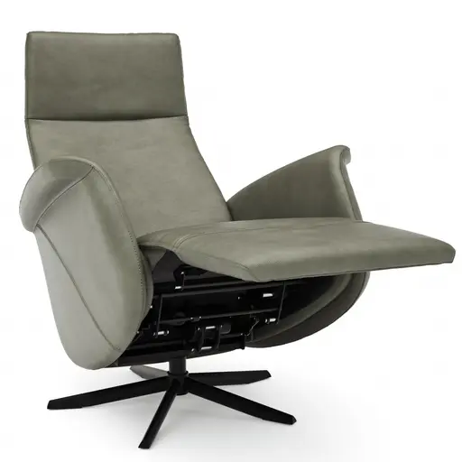 Sessel Girona - Relaxfunktion (motorisch), Leder, Moos