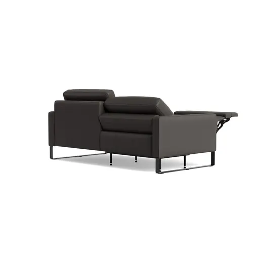 Sofa Enna - 3,5-Sitzer mit motorischer Relaxfunktion und Sitzvorzug, Leder, Dunkelbraun