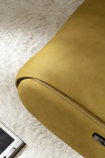 Loungesessel Lovere - Leder, Curry, Armlehne links