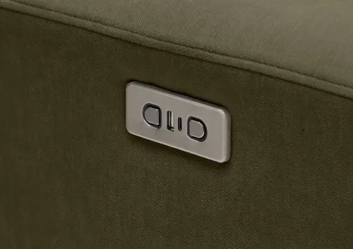 Ecksofa - Longchair links mit 2-Sitzer, Sitztiefe verstellbar motorisch, Stoff, Dunkelgrün