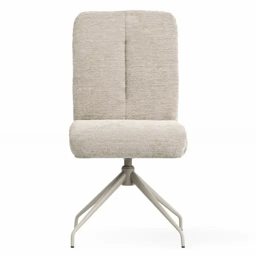 Stuhl Evania - Dreh und Relax-Funktion, hoher Rücken, Stoff, Ecru