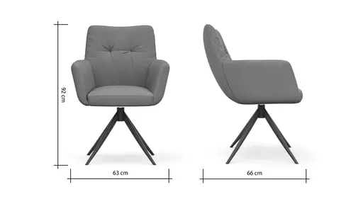 Armlehnstuhl Nashville - drehbar, Leder, Taupe