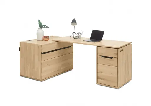 Verwandlungs-Sideboard - schwenkbar rechts, Wildeiche massiv
