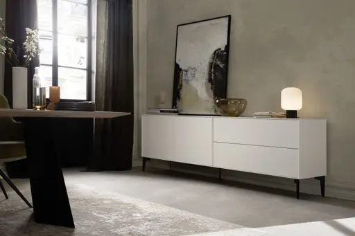 Sideboard Casello - BHT ca. 225x74x47 cm, Lack Matt, Olivgrün