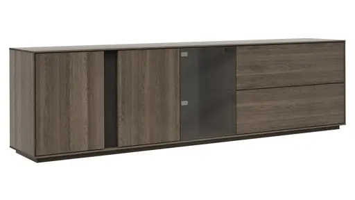 Mediaboard Saratoga - Buche massiv, silbergrau geölt