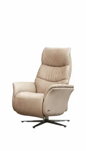 Fernsehsessel EM Berlin - Relaxfunktion manuell, Leder, beige
