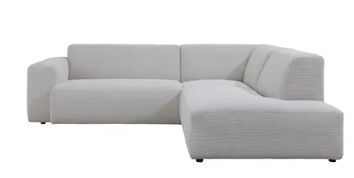 Ecksfoa Elementos - 1,5-Sitzer links mit Ecke rechts, Stoff, Weiß