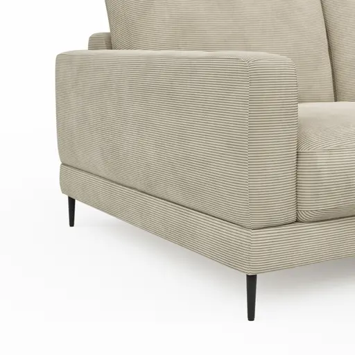 Ecksofa Janne - 2-Sitzer, Ecke rechts, Feincord, Sand