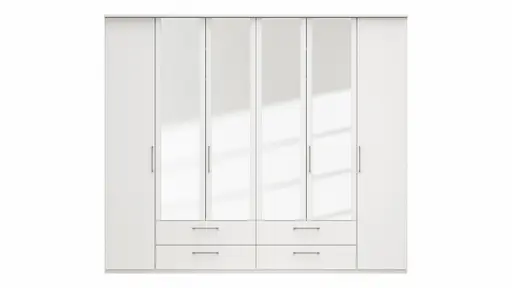 Drehtürenschrank Viana - B. ca. 270 cm, Lack, Weiß