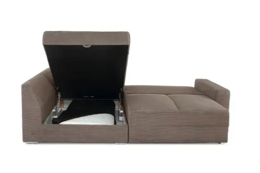 Ecksofa JANIS - 2,5-Sitzer, Ecke rechts inkl. Schlaffunktion, Stoff, Taupe