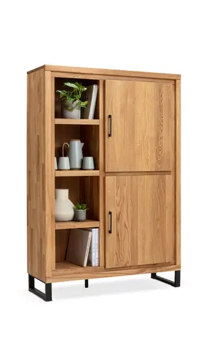 Highboard Farmingdale light - Eiche massiv, natur geölt