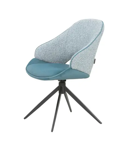 Stuhl MERIEM - drehbar, Stoff, Blau
