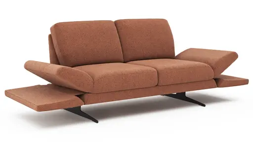 Sofa Tova - 2-Sitzer inkl. Rücken- und Armlehnfunktion, Kufe, Stoff, Rost