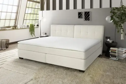 Boxspringbett JILA- Ligefläche ca. 240x200 cm, Stoff, Beige