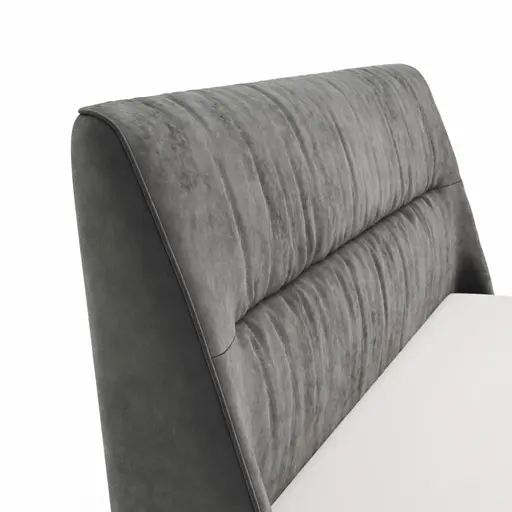 Polsterbett Alvito - Liegefläche ca. 180 x 200 cm, Stoff, Dunkelgrau