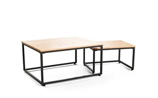 Couchtisch 2er-Set Aarhus - LBH ca. 70x800x40 cm, Eiche furniert